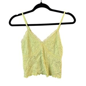 SO Lace Eyelet Cami Crop Top Lime Green Y2K Small NWT